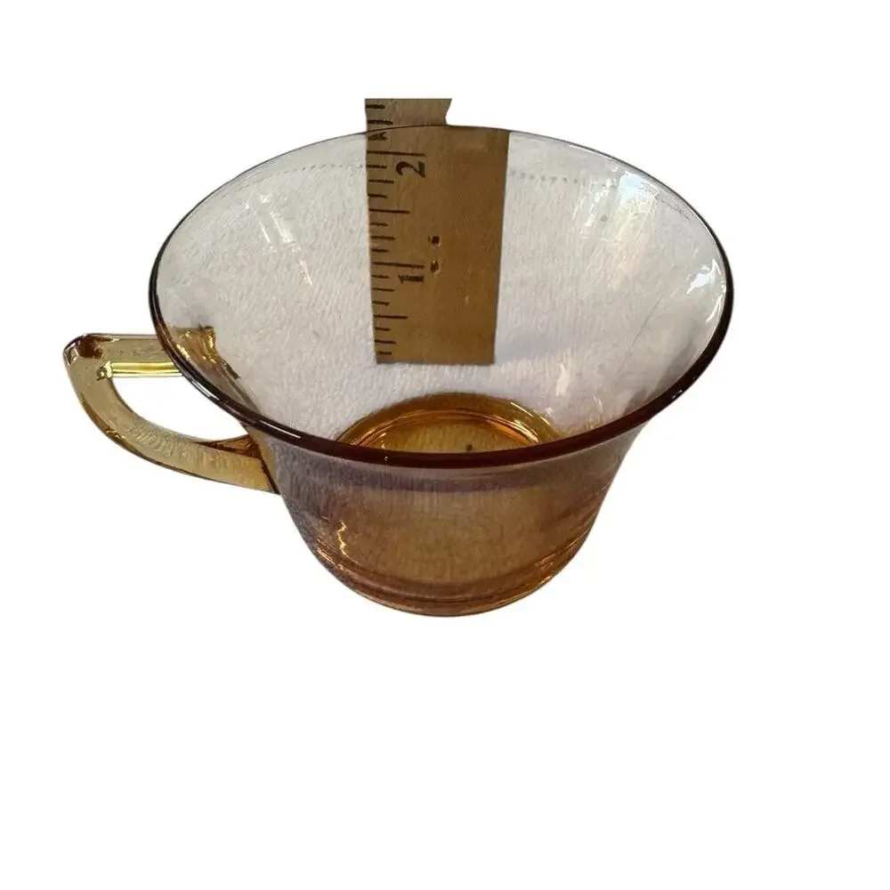 Cambridge Glass Amber Cup & Saucer Set (2 Each) VTG Elegant Tea Coffee Entertain